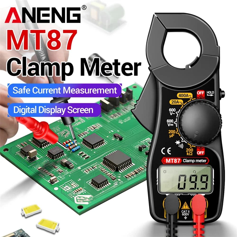 Mini Clamp Meter Digital Multimeter ANENG MT87 AC/DC Voltmeter Ohm 400A AC Current Multifunctional Home/Electrician Repair Tools