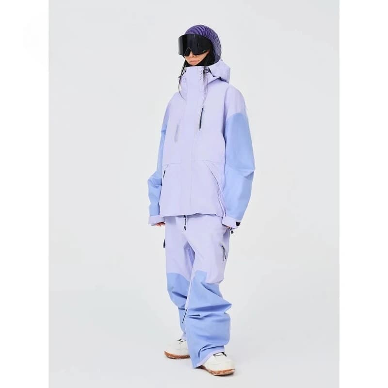 Ski pants set women's professional 3L windproof waterproof warm small loose snow clothes men