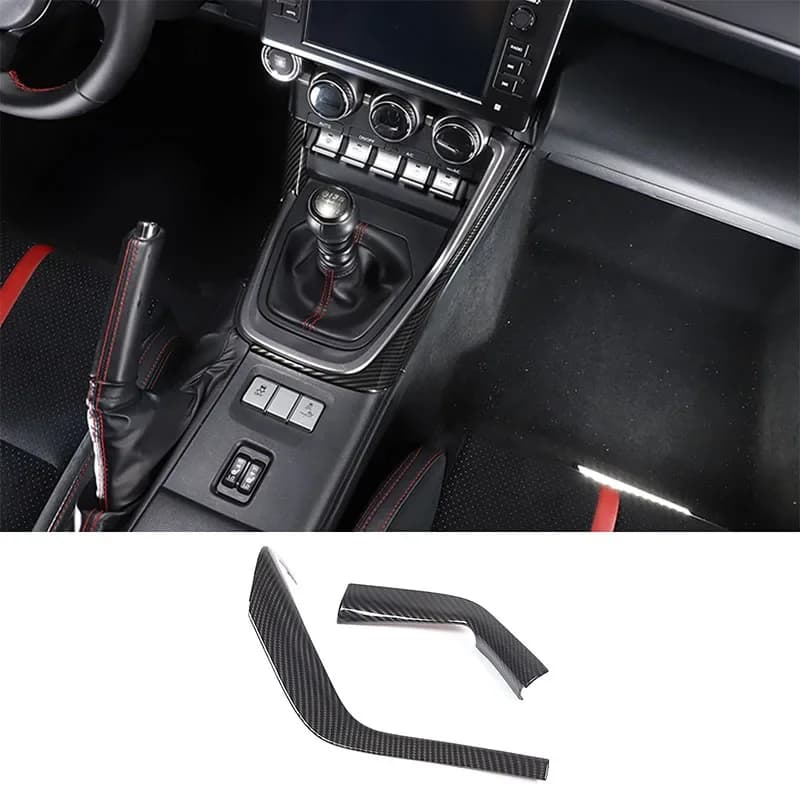 For Subaru BRZ 2022 Car Central Control Gear Side Decorative Frame Sticker ABS Carbon Fiber Interior Accessories LHD