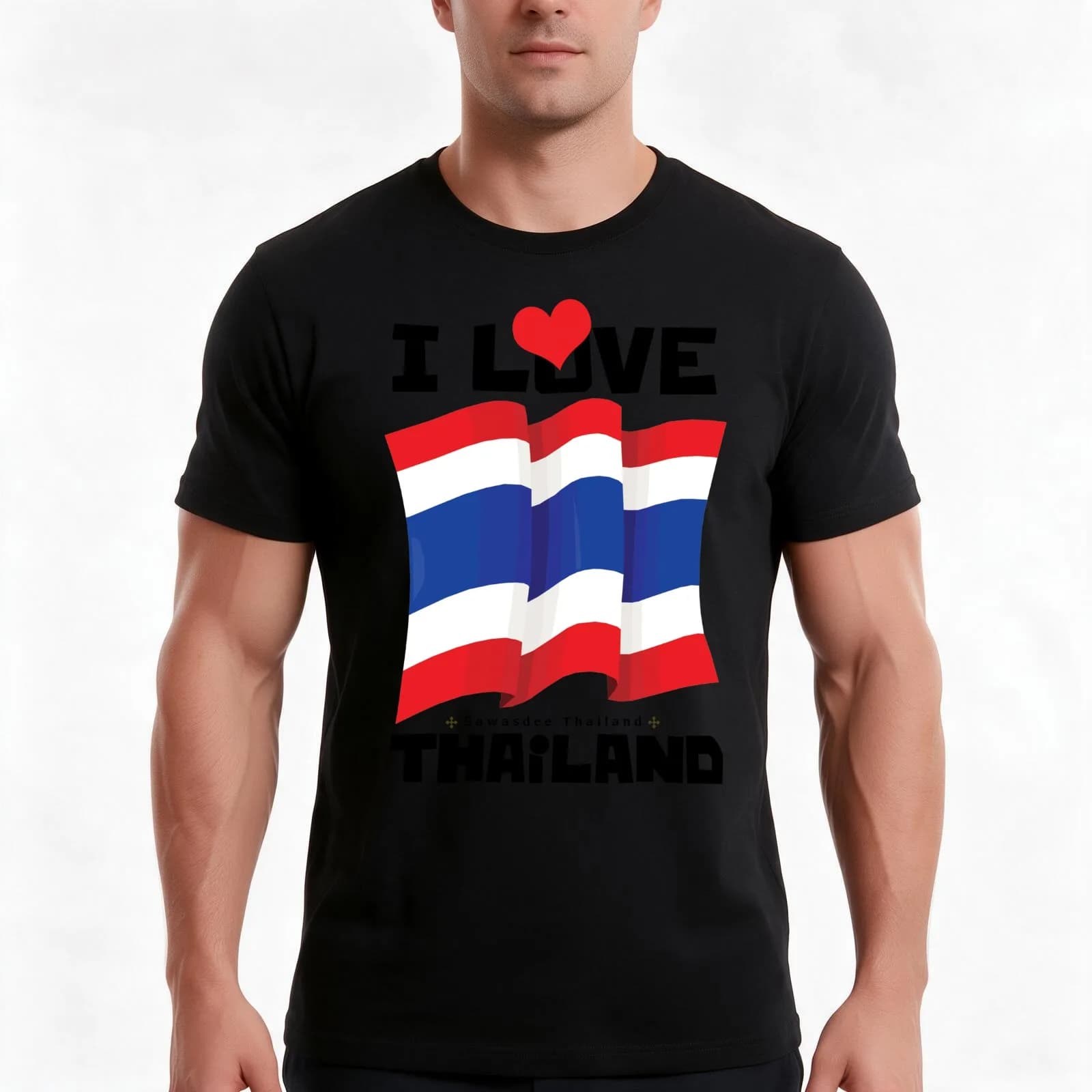 Thailand Flag T-Shirt, Summer Casual Cotton Tee, Oversized Streetwear Tops, Vintage Graphic Print, Loose Fit Short Sleeve