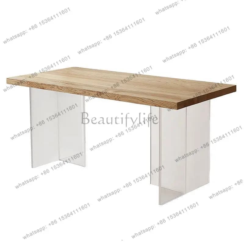 Nordic solid wood modern simple dining table and chair combination acrylic floating table