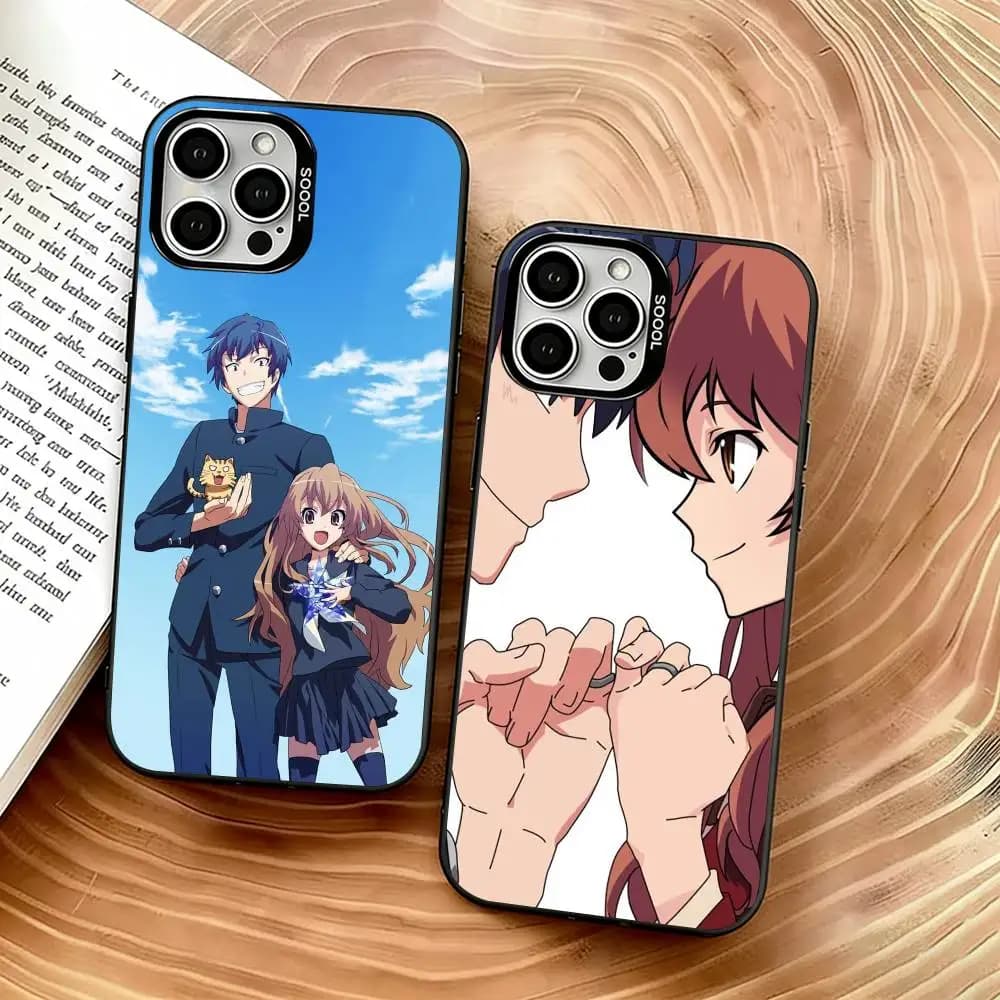 Toradora Phone Case For iPhone 17,16,15,14,13,12,11 Plus,Pro Max,XS,Colored Silver Plated Inside Cover