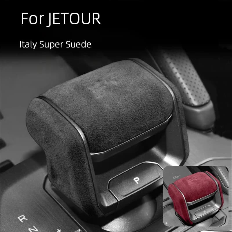 For Jetour Traveler T2 2023 2024 2025 Italy Super Suede Gear Shift Knob Trim Car Central Control Gear Handle Cover Accessories