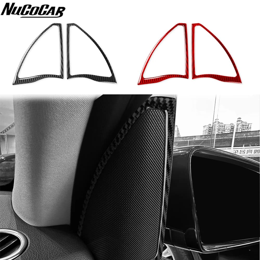For Benz GLE GLS W166 2016-2019 Carbon Fiber Door A-pillar speaker panel Trim Cover Car Accessories Interior Decorative Stickers