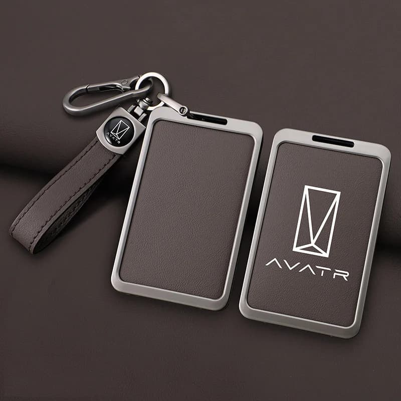Zinc Alloy Leather Car Smart Remote Key Case Cover Protector Shell For Avita 11 12 Card NFC Keyless Keychain Accessories