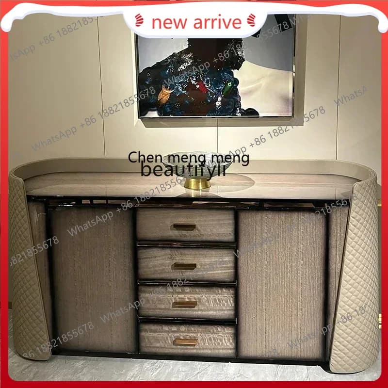 SS new style Italian light luxury entrance cabinet Hong Kong style postmodern designer TV cabinet entrance cabinetss 7486
