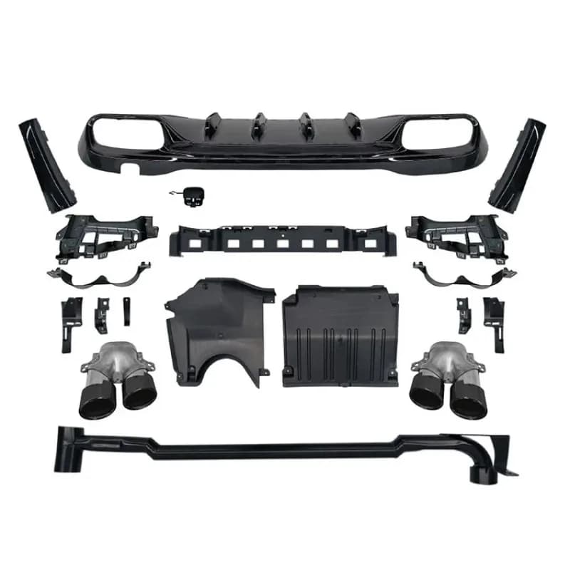 High Quality Exhaust Pipe Rear Diffuser Upgrade C43  Rear Lip for  C-Class W206 up to C43 Style Diffuse 2022-2025