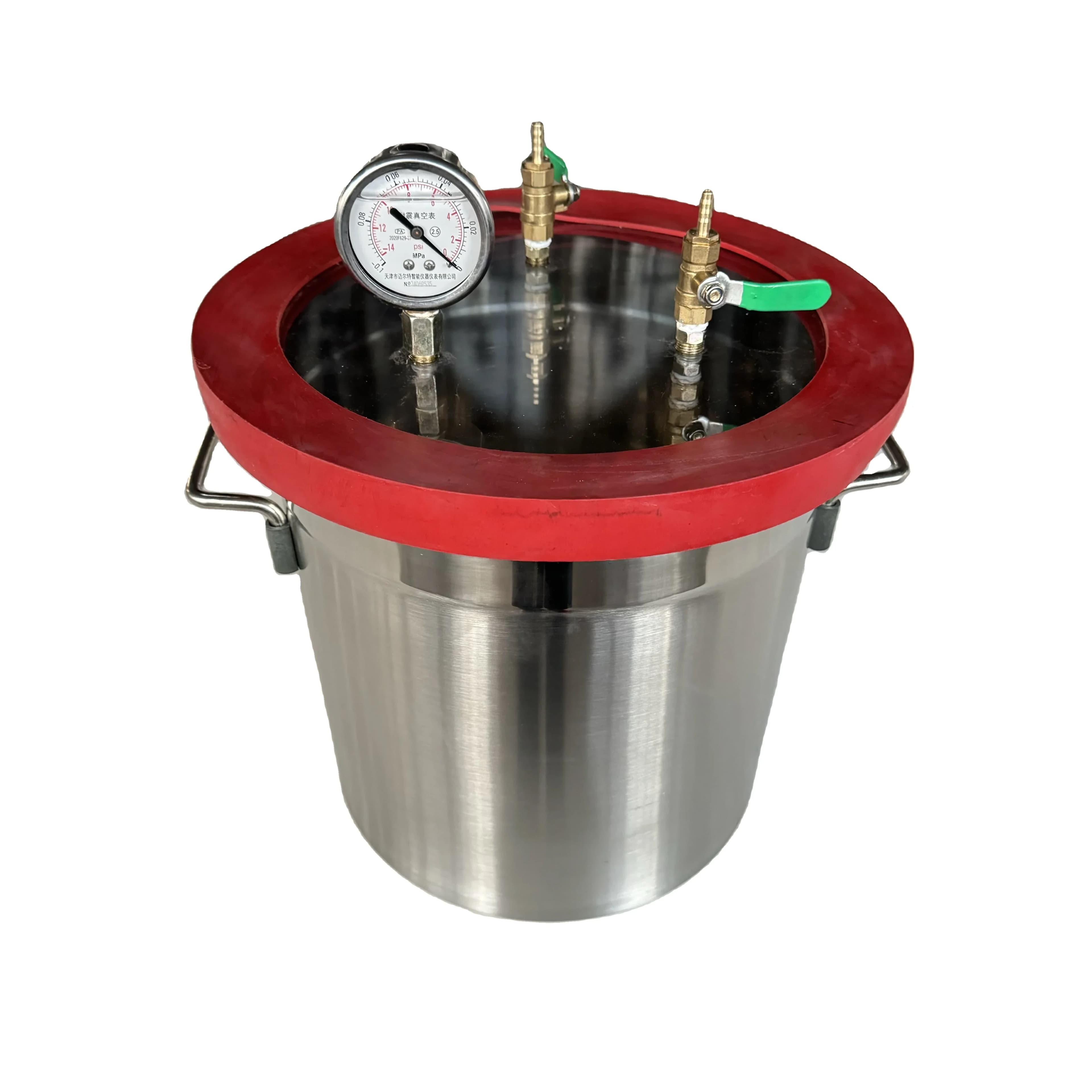 5 Gallon 20L Stainless Steel Vacuum Deaeration Barrels Vacuum Chamber Kit with 4L Single-Stage Vacuum Pump 110V/220V