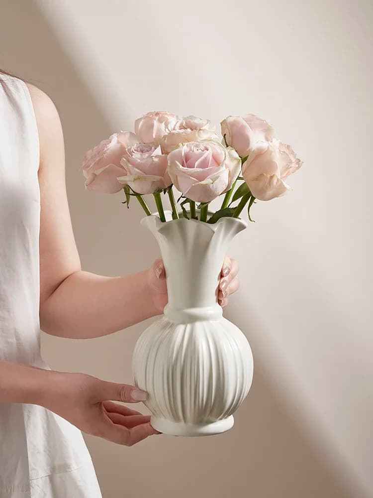 Simple Modern Ceramic Pumpkin Vase Home Living Room Dining Table Decorative Dried Flower Bouquet Insert Creative Home Decor