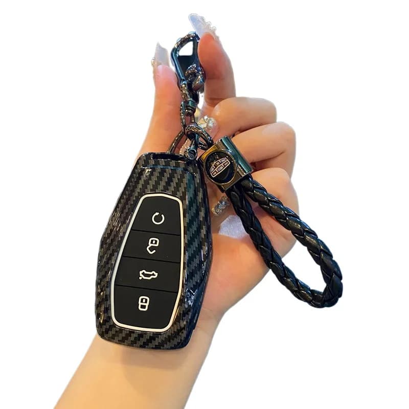 ABS Key Fob Cover for Geely Emgrand/Binrui/Xingrui/Binyue/Xingyue/ Boyue L/Haoyue Pro, Durable Plastic Case Shell with Keychain