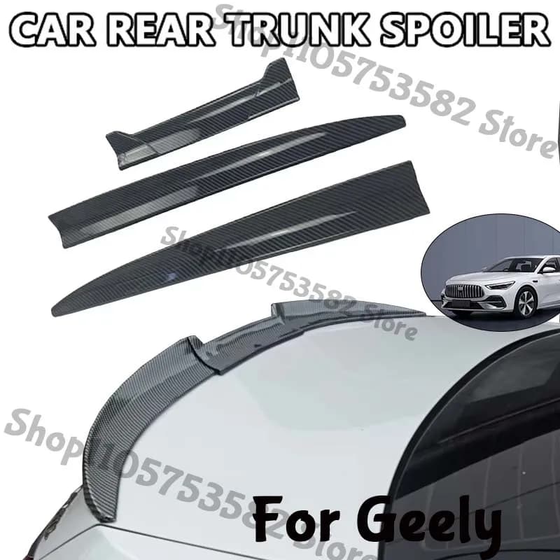 3Pcs DIY Cuttable Rear Trunk Spoiler Roof Wing Matte Black Universal Car Spoiler For Geely Sedan Hatchback Modification