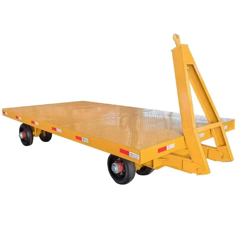 Flatbed trailer Plant transshipment cargo flatbed truck Four-wheel steering flatbed trailer