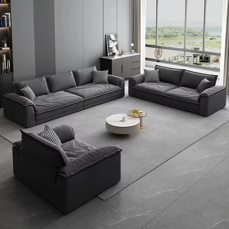Waterproof Back Support Sofas Grey Wood Filler Modern Luxury Floor Sofas Salon Nordic Designer Bank Woonkamer Home Furniture