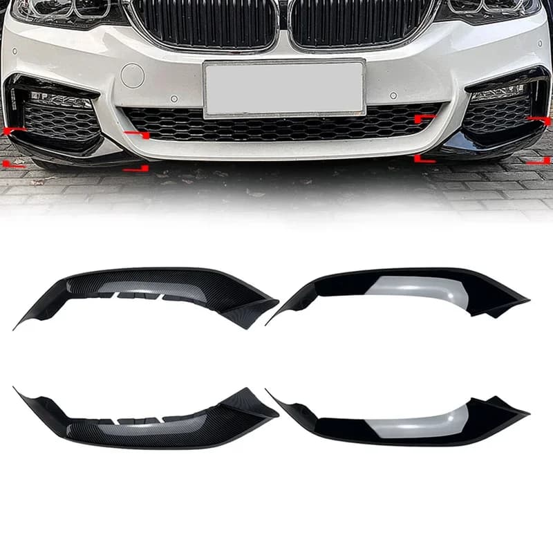 Car Front Bumper Splitter Lip Canard Decoration Trim For BMW 5 Series G30 G31 G38 520i 525i 530i 540i M Sport 2017-2020
