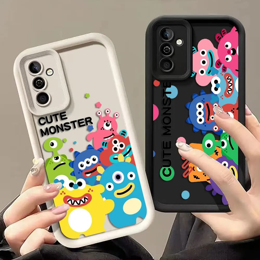 Cute Little Monster Phone Case For Samsung Galaxy S26 S25 S24 S23 S22 S21 FE S20 ULTRA PLUS Cover Silicone Case Shell Funda Capa