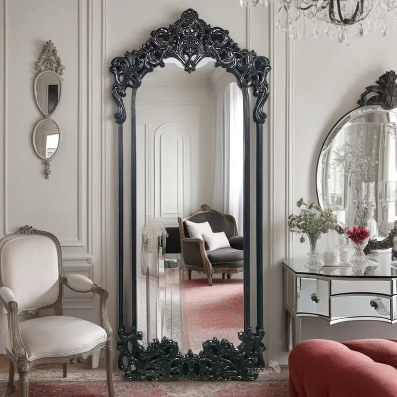 Cute Luxury Decorative Mirrors Vintage Nordic Design Big Mirrors Full Body Living Room Princess Espejos De Piso Home Decorations