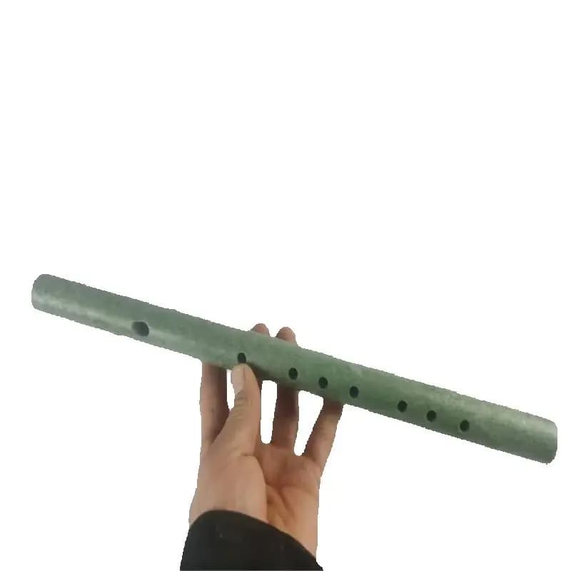 Natural Green Jade Carving Flute Jade Carved Musical Instrument Playing Ornaments Handmade Craft Gift