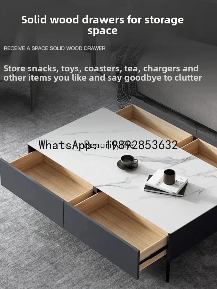 Slate coffee table simple modern Nordic light luxury minimalist rectangle