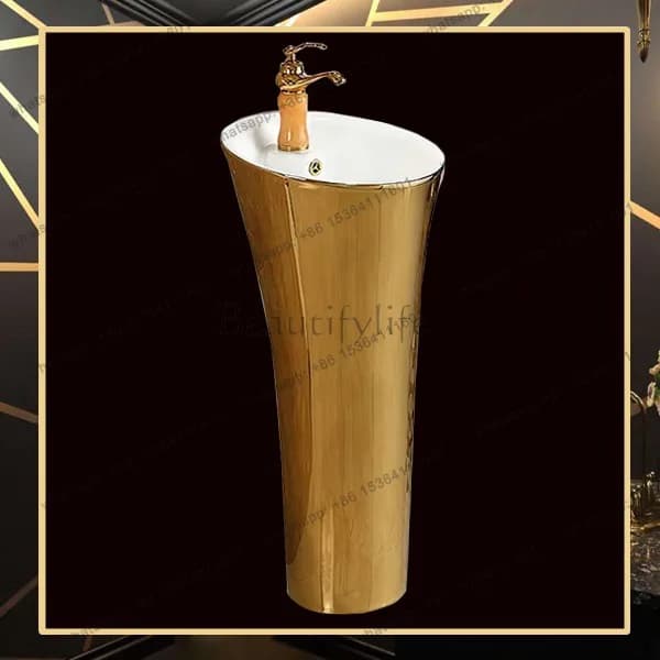 Personalized gold-plated washbasin one-piece washbasin with faucet