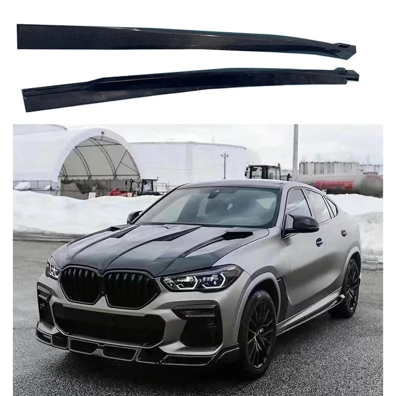 LD Style Dry Carbon Fiber Side Skirt for F95 X5M F96 X6M Side Extension Skirt