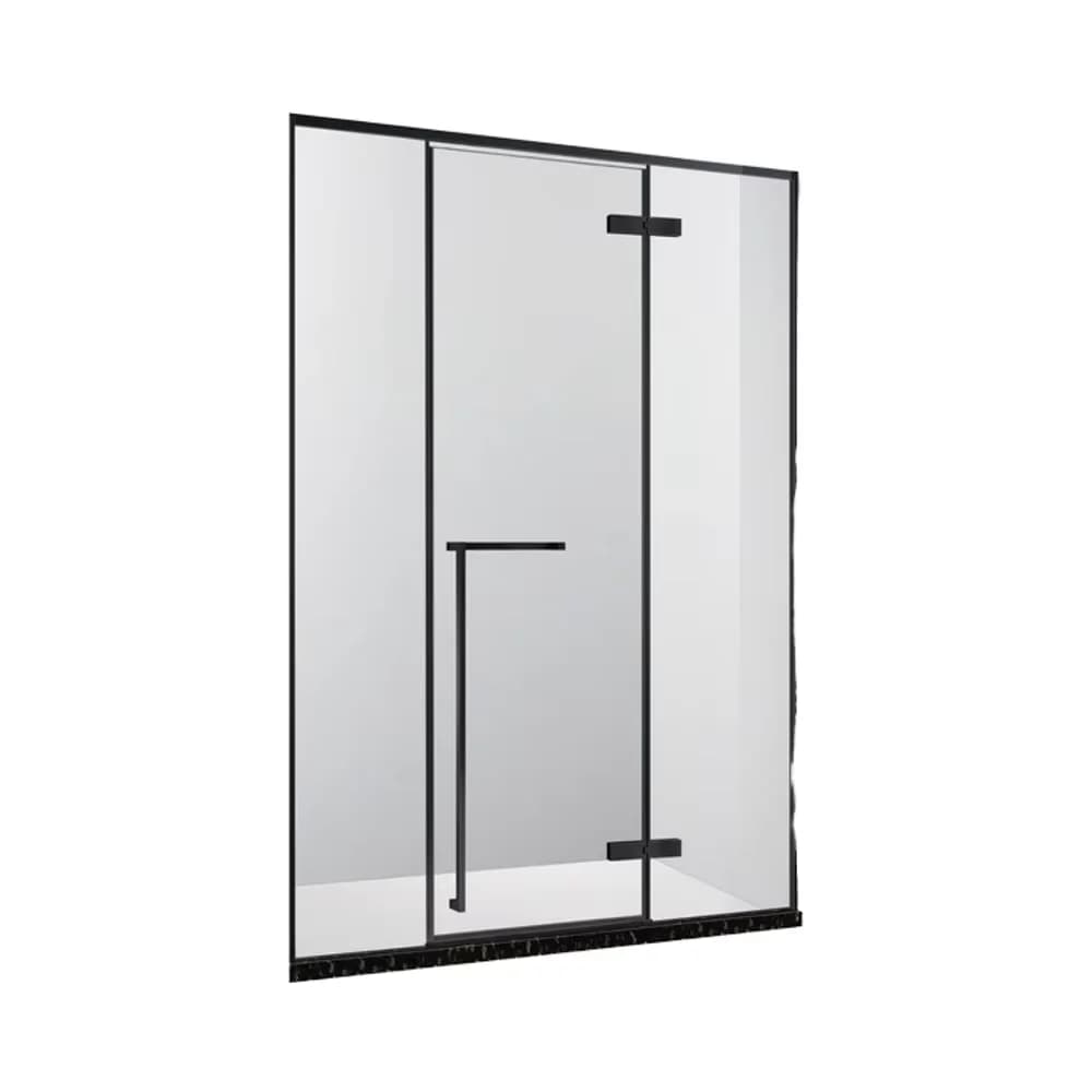 Custom modern style frameless tempered glass shower room compartment sliding hinge open hotel plaza bathroom