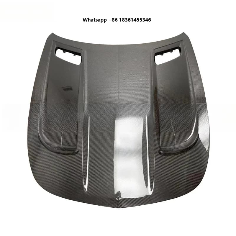 For Hot selling Black Series Style Type Dry Full Carbon Fiber Bonnet Hood  2015-2018
