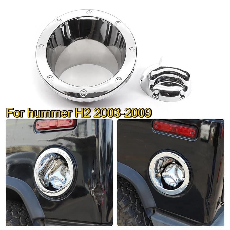 Fit For Hummer H2 2003-09 Car Fuel Door Bezel Gas Tank Cover Moulding Trim Chrome Cap Hatch Oil Filler Decorative Accessories