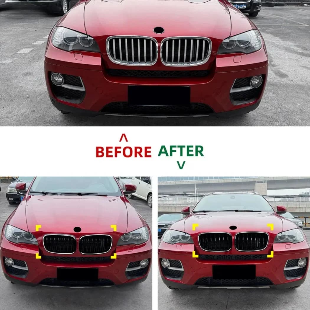 Car Front Bumper Racing Grille Front Kidney Dual Line Grilles For BMW X5 E70 X6 E71 2006-2013 Car Front Grill Replacement