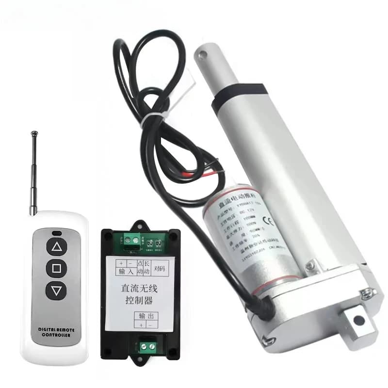 Electric Linear Actuator DC 12V/24V with RF Remote Controller 100N-700N Linear Drive Motor 20mm/30mm/50mm 450mm Stroke