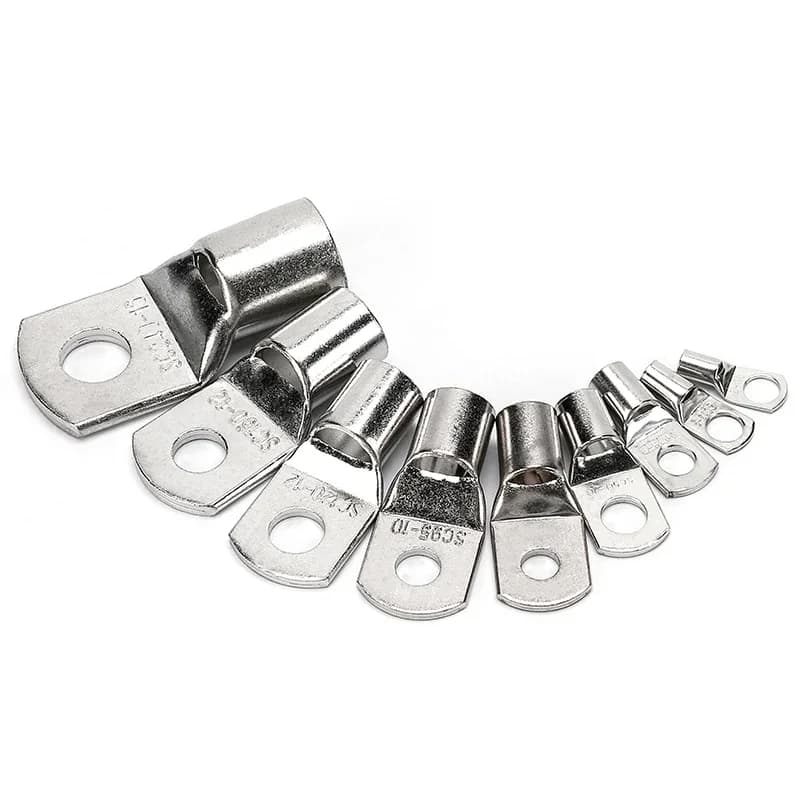 100pcs SC1.5 SC2.5 SC4 SC6 SC10 SC16 SC25 Wire Nose,Cord end terminal,Copper Terminals,Cable Lugs,Screw Hole M4 M5 M6 M8 M10 M12