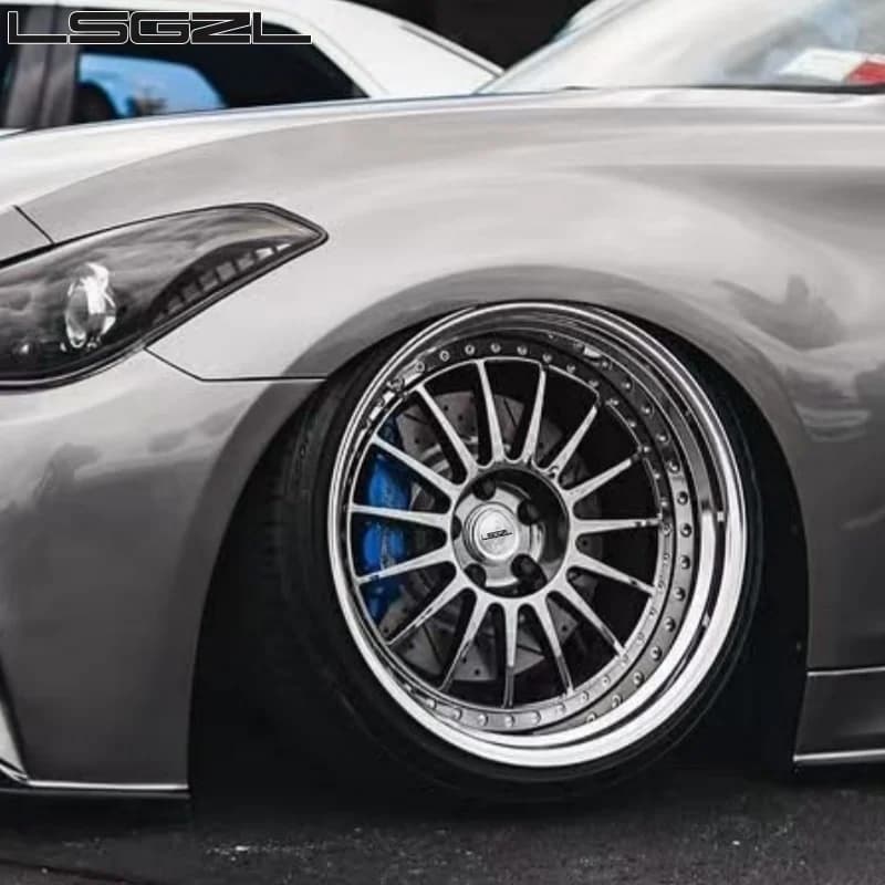 LSGZL Custom 2-Piece Multi Spokes Forged Alloy Rim Polishing Chrome 5x114.3 5x130 5x120 16-24 Inch Wheels for BMW