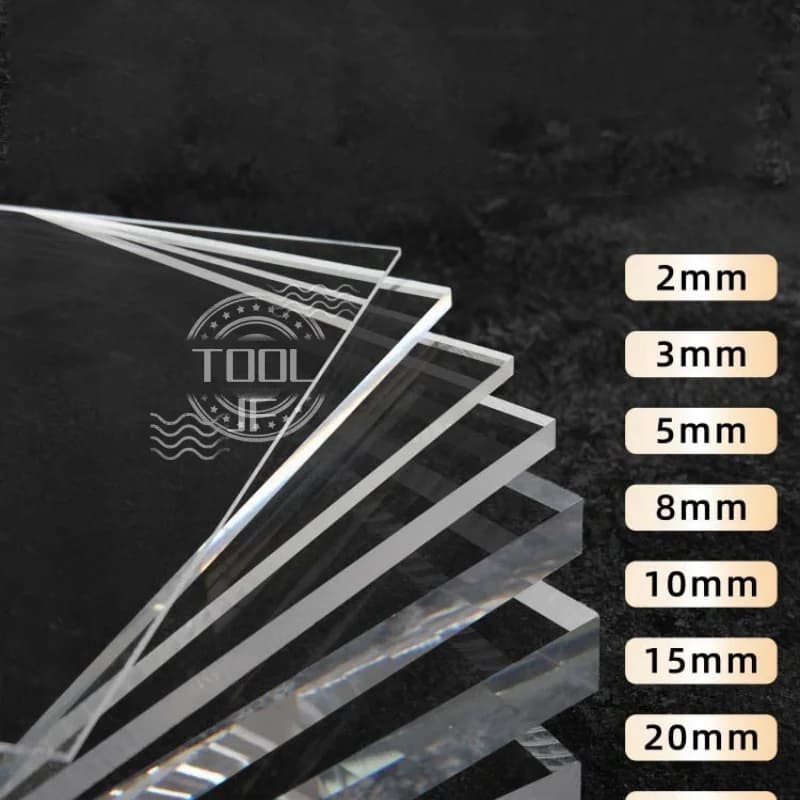 1-6mm Thick High-Transparency Acrylic Sheet PMMA Organic Glass Panel Sizes100x100 150x150 150x200 300x300mmforCrafting & Display