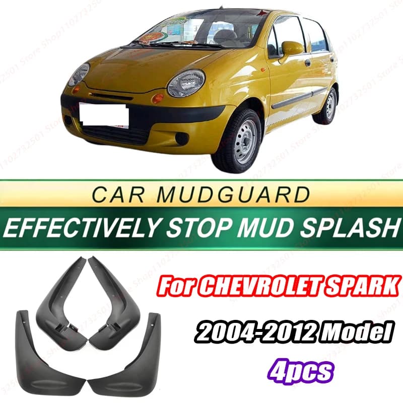 For CHEVROLET SPARK 2004-2012 Model 4PCS Front Rear Mud Flaps Splash Guards Fender Mudguards Auto Accessories