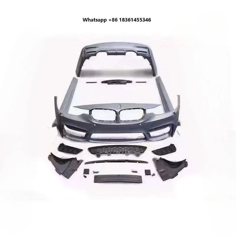 For  F30 M3 Body Kit 2013-2018 Side Skirts Exhaust Pipe and Hood Fender Spoiler Grille F30 M3 Bodykit F30 to F80 Bodykit