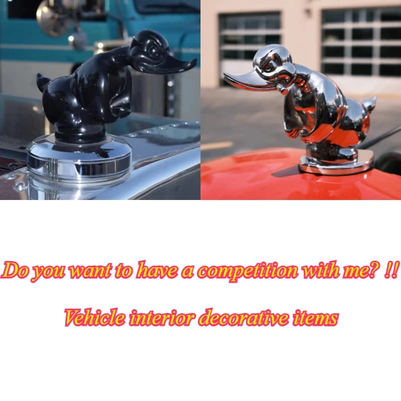 Universal Car Motorcycle Angry Duck Hood Ornament Chrome Resin Front Mascot Decoration Styling Tuning Accessory Exterior Parts