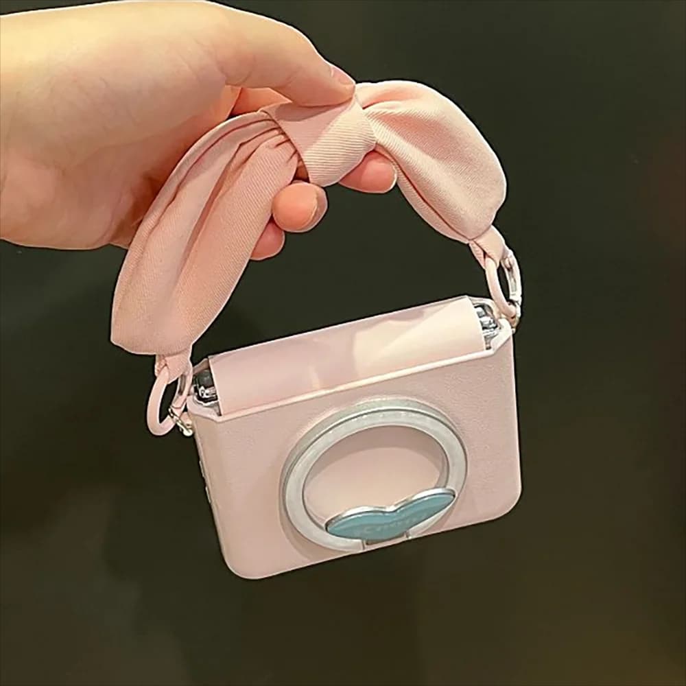 For Samsung Z Flip8 Flip7 Flip6 Case Cute Magnetic Heart Kickstand Leather Phone Case For Xiaomi Mix Flip / Huawei Pura X Cases