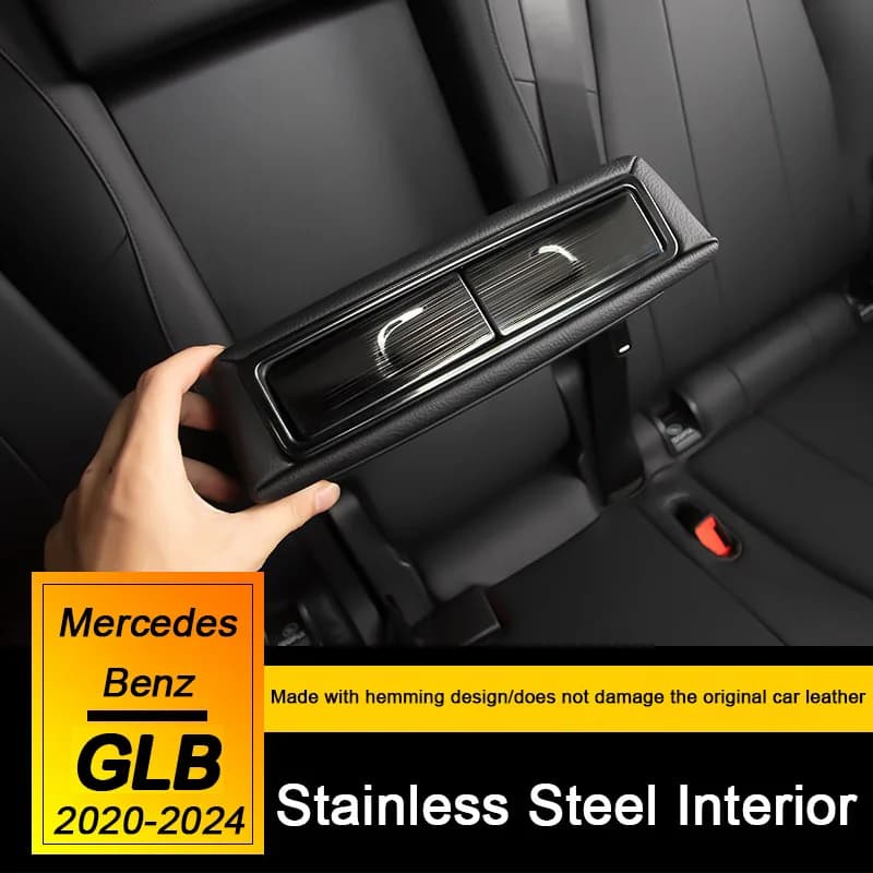 Carbon Fiber Overlays Interior Trim for Mercedes Benz GLB X247 2020-2022 2023 2024 Central Gear Panel, Armrest, Air Outlet Frame
