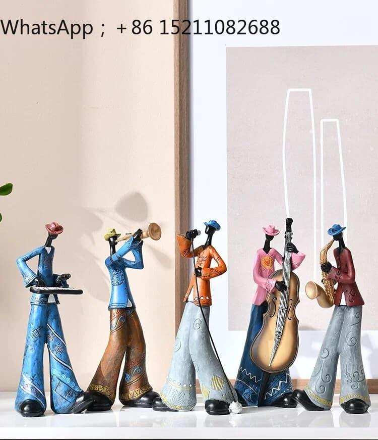 LLY creative retro band art ornaments music characters living room bookshelf TV cabinet wine cabinet light luxury decoration
