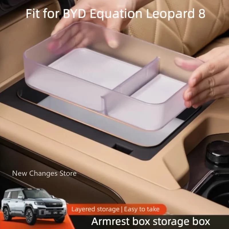 For BYD Denza B8 2025 2026 Car Upper Armrest Box Storage Box Upper Storage Box Of Refrigerator Auto Interior Modify Accessories