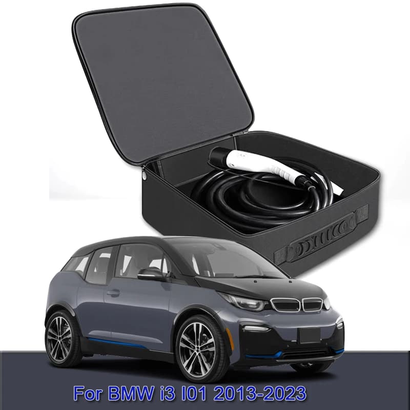 EV Car Charging Cable Storage Carry Bag Charger Plugs Sockets Waterproof Fire Retardant Auto Acccessory For BMW i3 I01 2013-2023