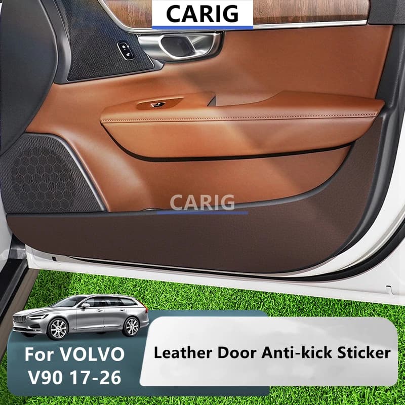 For VOLVO V90 17-26 Leather Door Anti-kick Sticker Modified Car Interior Protection Film Modification Accessories Refit