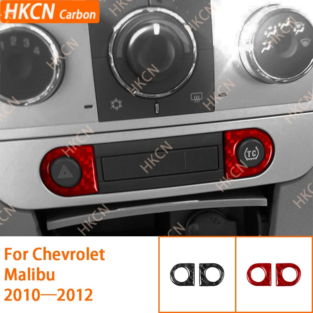 Center Console Emergency Light Panel Trim Sticker Car Carbon Fiber Interior Accessories For Chevy Malibu 2010—2012