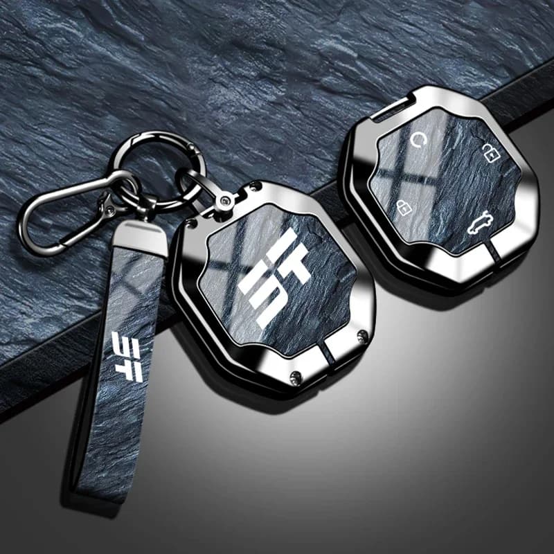 Zinc alloy car key case cover, suitable for Chery Jetour T2 Traveler Pro 2023 2024 remote key car keychain keychain accessories