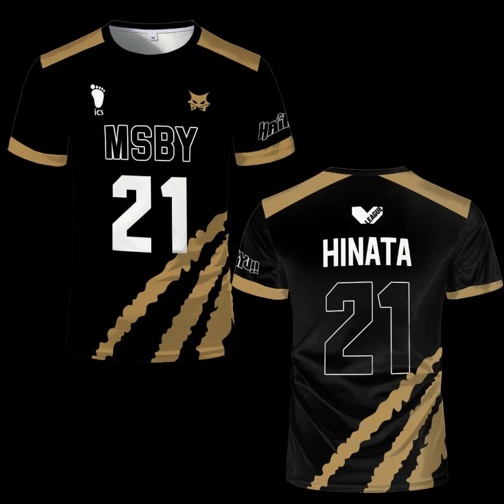 Verano Hinata Shoyo Black Jackal Volleyball Jersey 3D Printed T-shirt Top Streetwear Sweatshirt Oversized Top Men Clothing
