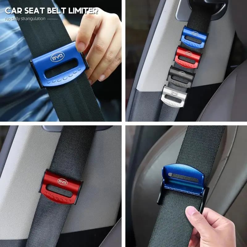 BYD Logo Adjustable Plastic Seat Belt Limiter Clip For Atto 3 Seal Dolphin Han Tang Song Yuan Car Safety Interior Trim Parts