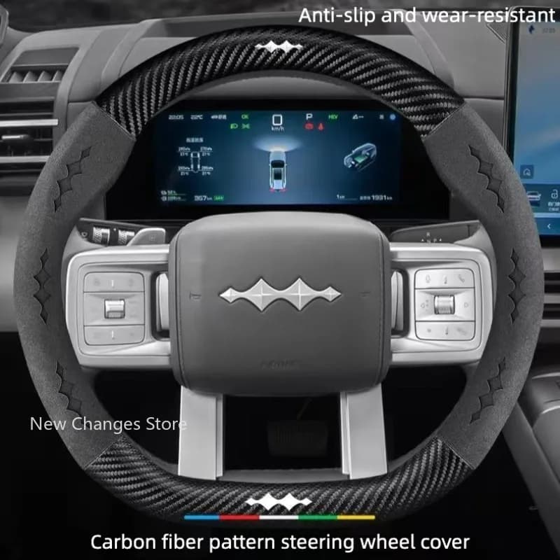 For BYD Equation Leopard 5 Leopard 8 Car Steering Wheel Cover Anti Slip Handle Protection Cover Interior Modify Accessories