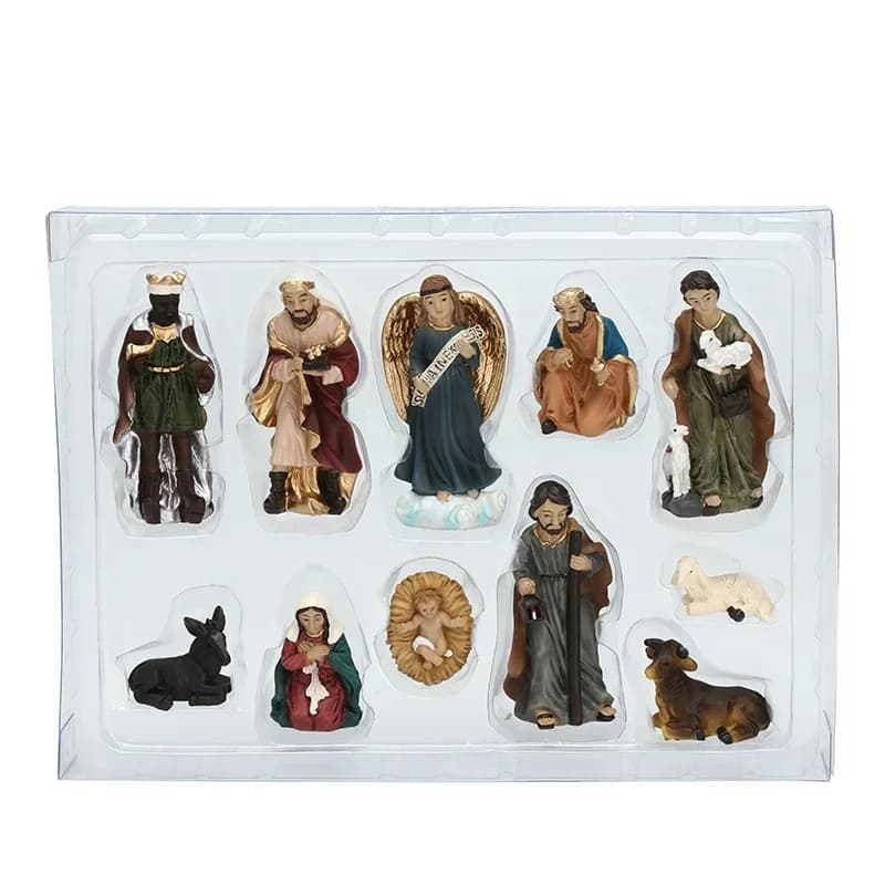 11pcs/ Set Christ Birth of Jesus Ornament Gifts Nativity Scene Crafts Resin Christmas Manger Decoration Catholic Figurines