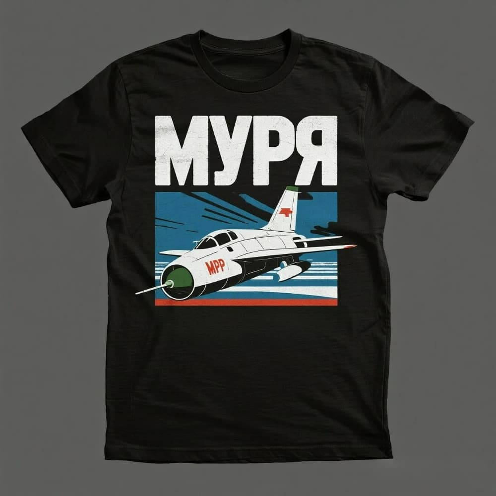 Vintage Cyrillic Soviet MiG-21 Fishbed Fighter Jet T-Shirt 100% Cotton O-Neck Short Sleeve Summer Casual Mens T-shirt Size S-3XL