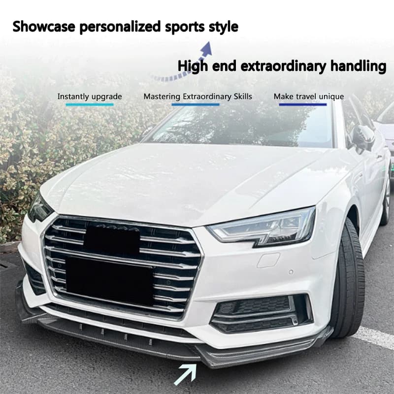 Car Front Shovel Front Bumper Lip Chin For Audi A4 S4 B9 Sline 2017-2019 Car Front Spoiler Diffuser BodyKit Auto Part