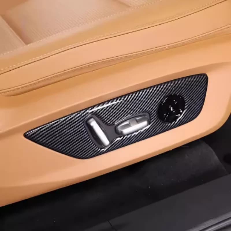 Car Interior Accessories Carbon Fiber ABS Car Seat Adjustment Switch Cover Trim For LEADING IDEAL One 2020-2022 Car Styling